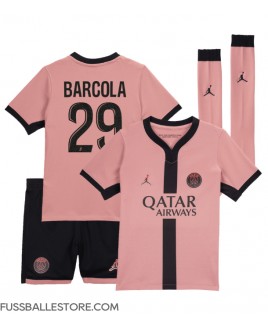 Günstige Paris Saint-Germain Bradley Barcola #29 3rd trikot Kinder 2024-25 Kurzarm (+ Kurze Hosen)